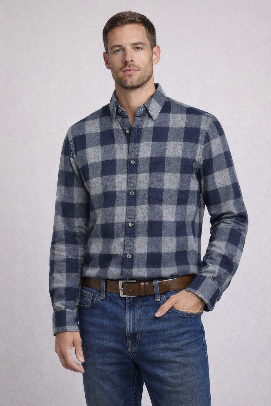 Scotch & Soda Amsterdam Couture Blue Buffalo Plaid Long Sleeve Size Medium